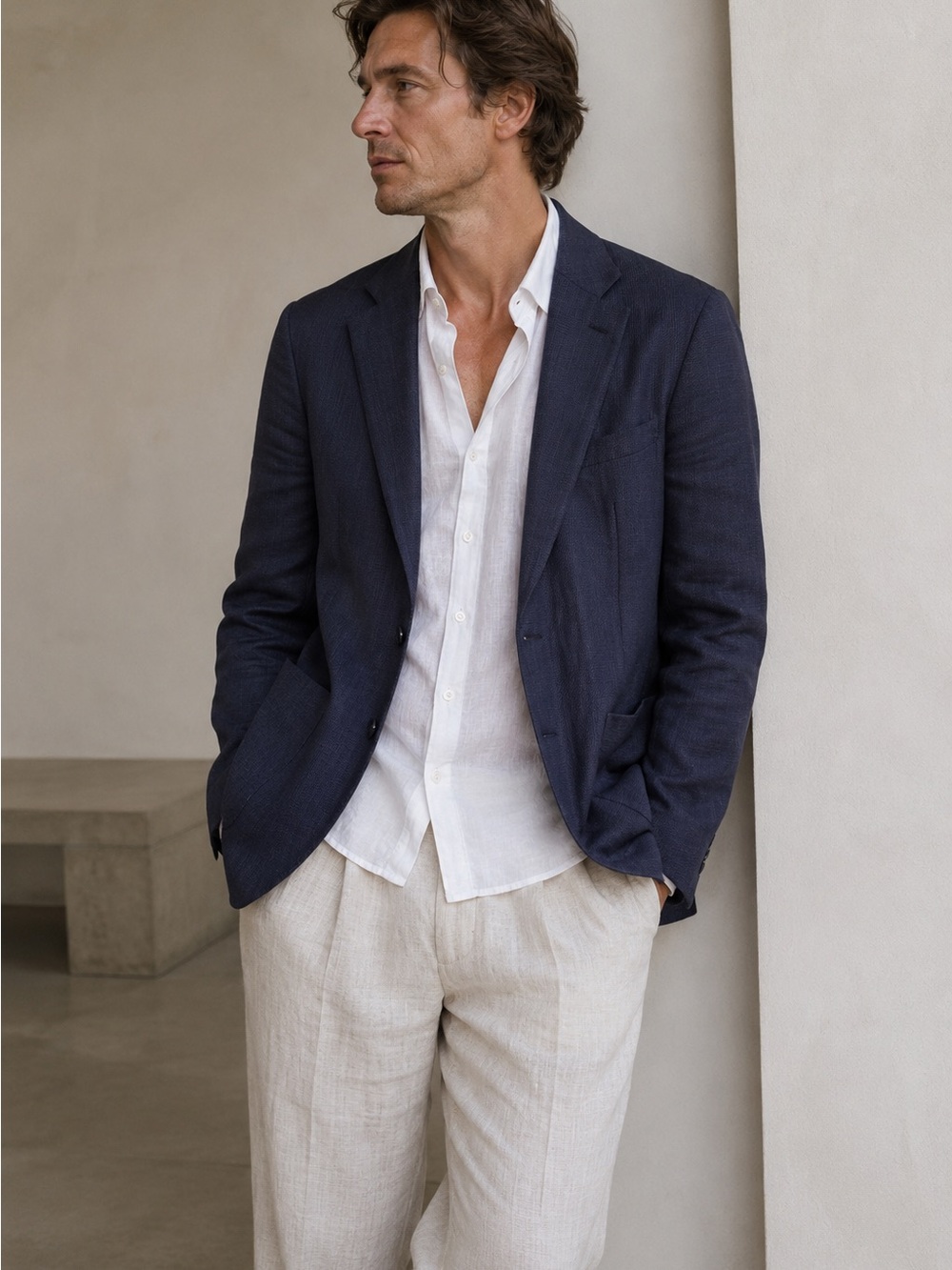 IDEA Italian Navy Virgin Wool Blend Blazer NWT Size IT 56 US 46R Made in Italy